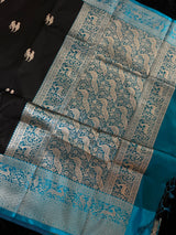  banarasi katan silk saree with pre stitched blouse