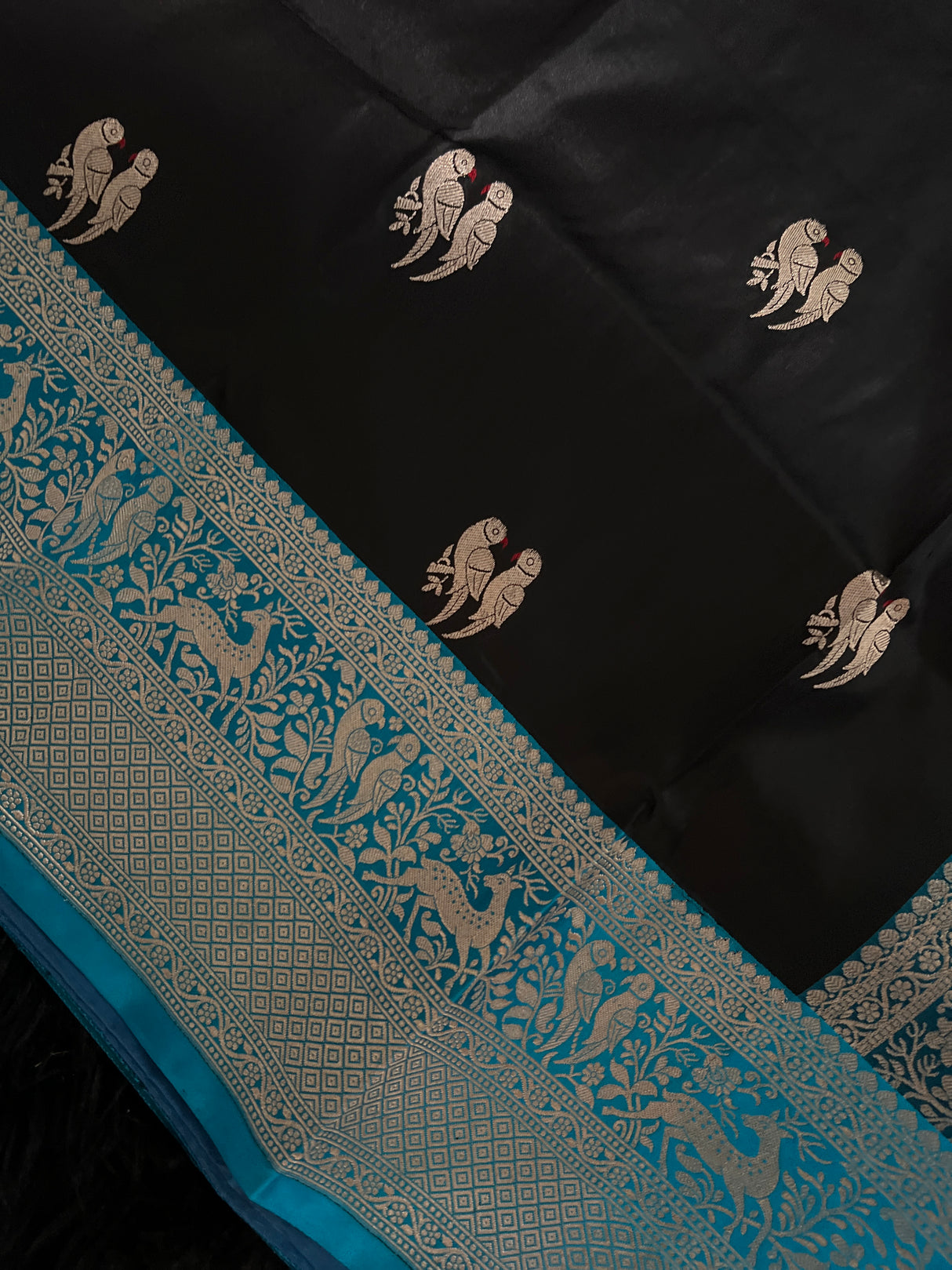  banarasi katan silk saree with pre stitched blouse