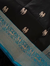  banarasi katan silk saree with pre stitched blouse