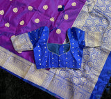 Banarasi Katan Silk Kaduwa Motifs With Pre-Stitched Blouse