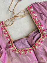 Gadwal handloom Pure Silk With Pre-Stitched Blouse
