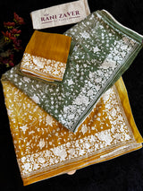 Shaded Parsi Embroidered Gachi Tussar Silk