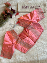 Peachy Pink Paithani Handloom Pure Silk