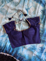 Georgette Blue Winter Design