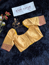 Hand Painting and Gujrathi Kutch Wok on Pure Tussar Silk