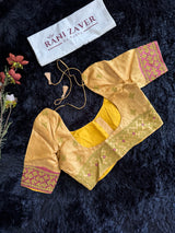 Hand Painting and Gujrathi Kutch Wok on Pure Tussar Silk