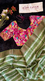 Kalamkari and Shibori on Pure Tussar Silk