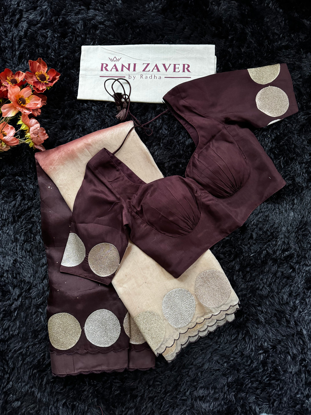 Shaded Brown Pure Organza