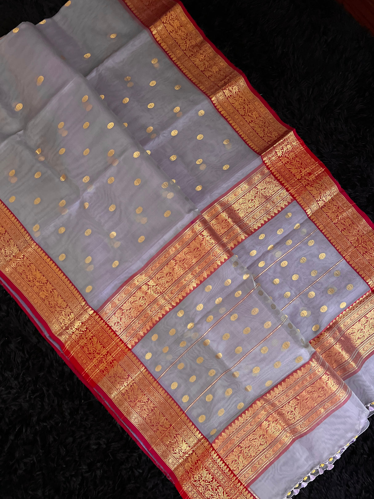 Chanderi Kora Katan Silk With Stitched Blouse