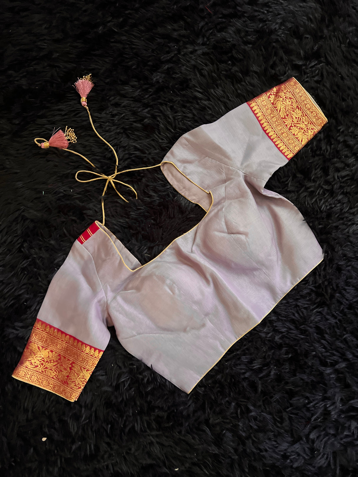 Chanderi Kora Katan Silk With Stitched Blouse