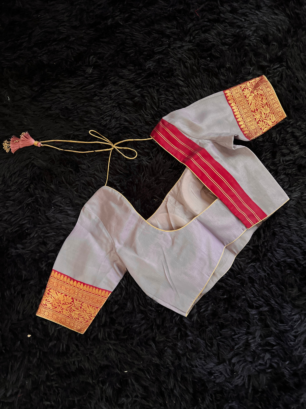 Chanderi Kora Katan Silk With Stitched Blouse