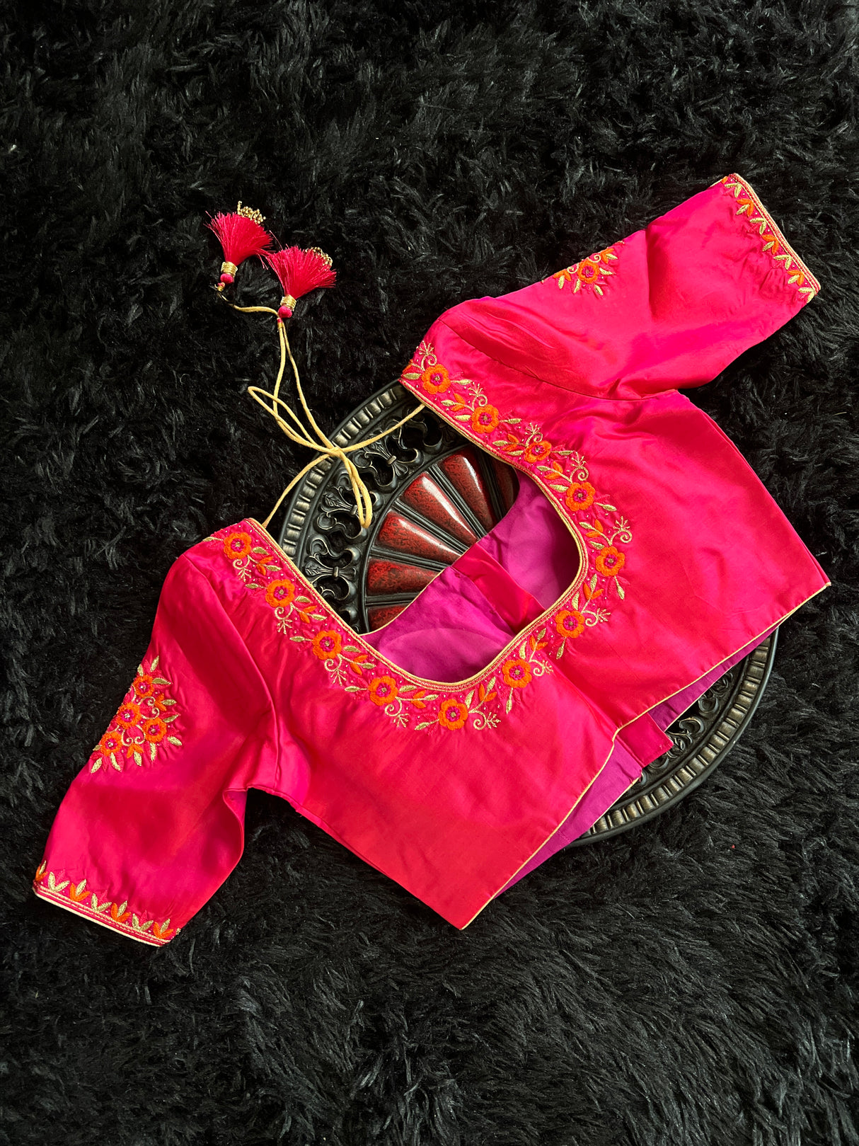 Kanchipuram Pure Silk handloom with 1 gram pure zari with Stitched Blouse