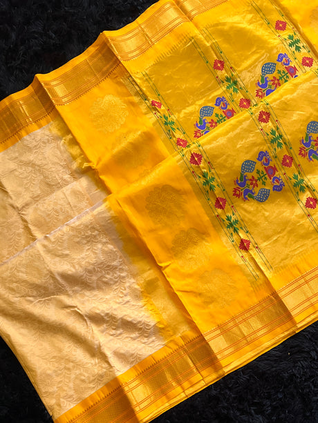 Brocade  Maharani Paithani Handloom Pure silk