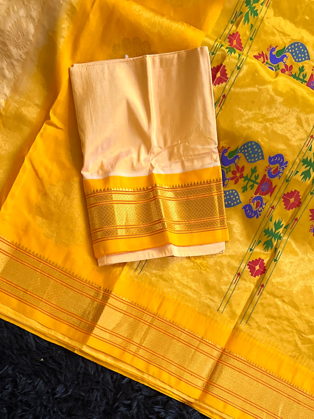 Brocade  Maharani Paithani Handloom Pure silk