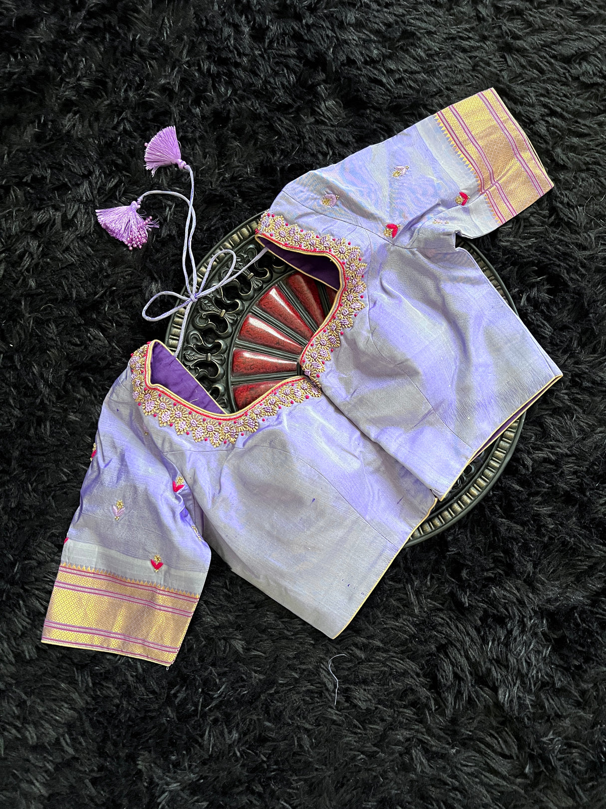 Brocade Paithani Handloom Pure Silk  With Stitched Blouse