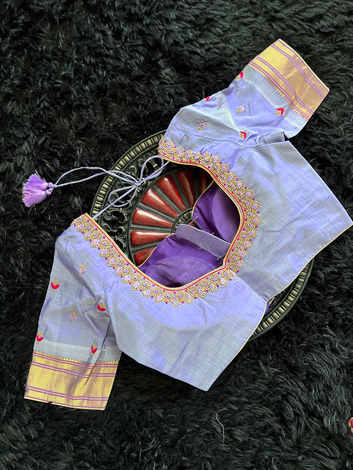Brocade Paithani Handloom Pure Silk  With Stitched Blouse