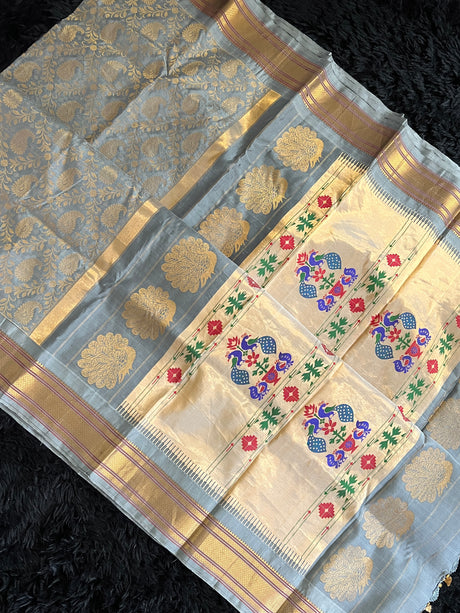 Brocade Maharani Paithani Fusion Handloom Pure Silk