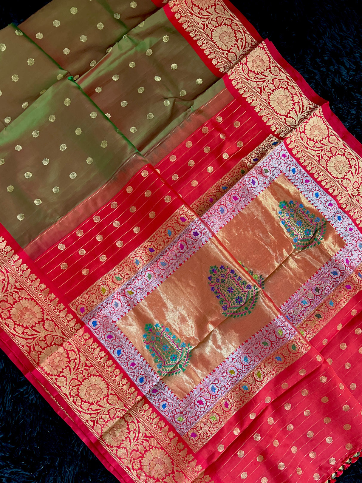 Exclusive Gadwal Paithani FUSION Handloom Pure Silk Saree