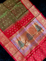 Exclusive Gadwal Paithani FUSION Handloom Pure Silk Saree