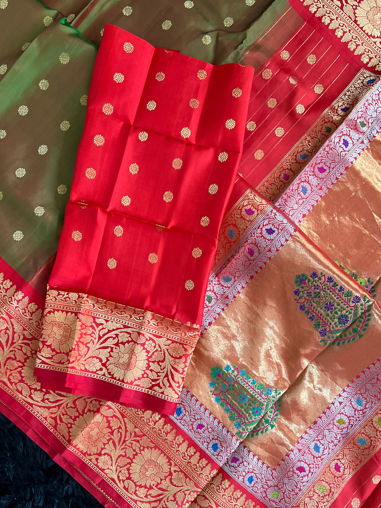 Exclusive Gadwal Paithani FUSION Handloom Pure Silk Saree