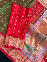Exclusive Gadwal Paithani FUSION Handloom Pure Silk Saree