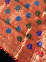 Exclusive Gadwal Paithani FUSION Handloom Pure Silk Red
