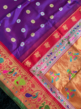 Exclusive Gadwal Paithani FUSION Handloom Pure Silk Violet