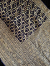 Banaras Khadi Georgette Shikarah with antique zari