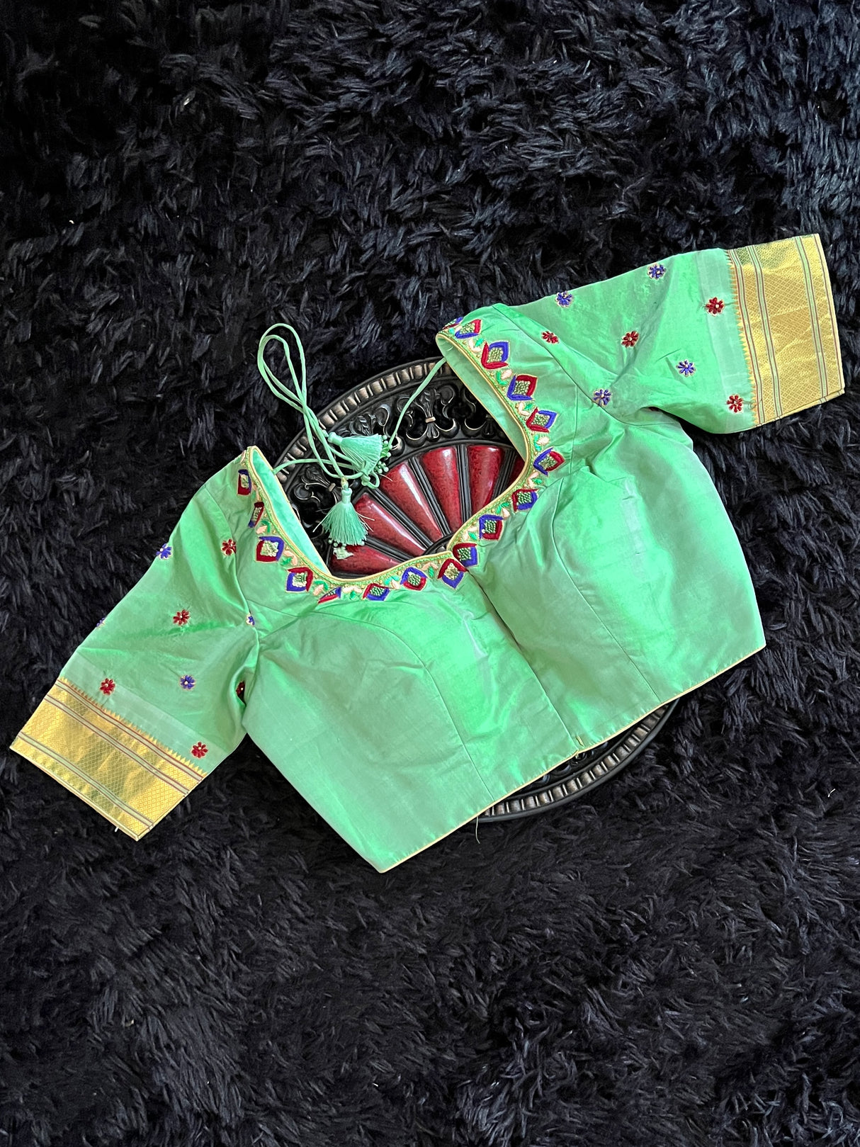 Brocade Maharani Paithani Handloom Pure Silk With Stitched Blouse