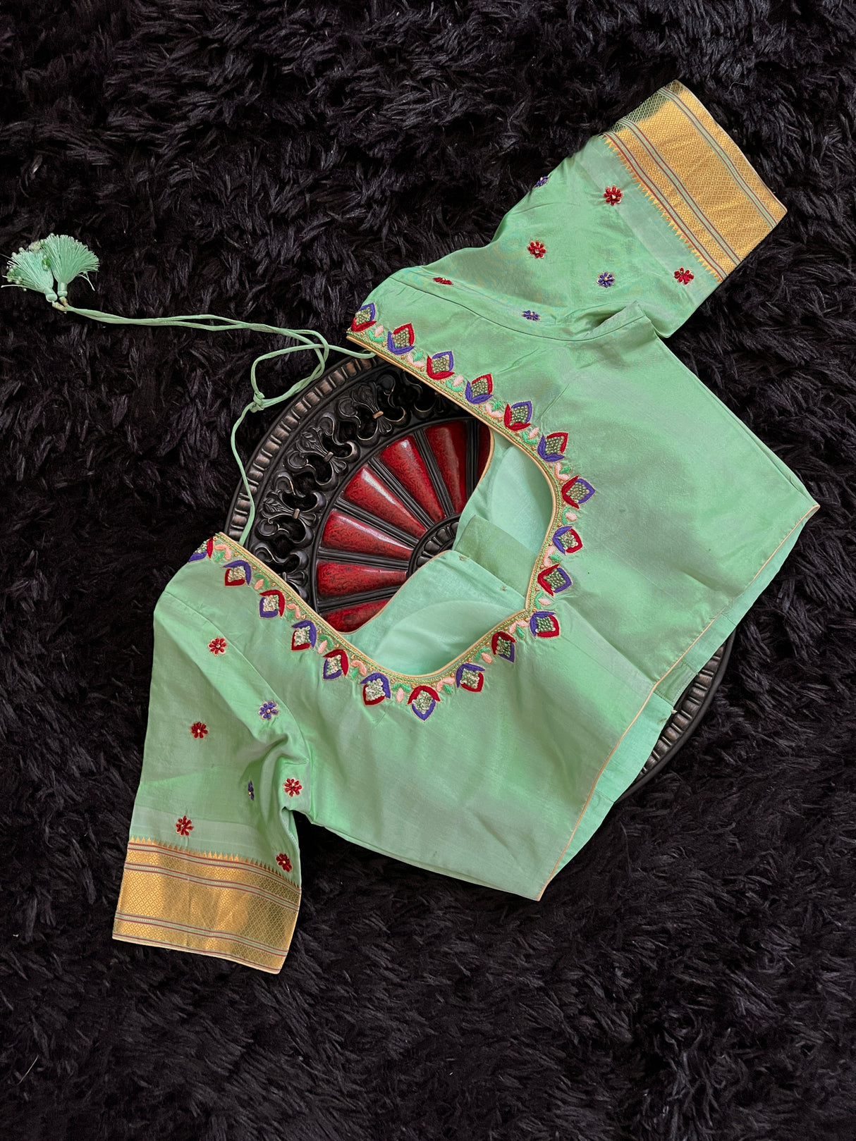 Brocade Maharani Paithani Handloom Pure Silk With Stitched Blouse