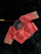Hand Painted Tussar Pure Silk With Stitched Blouse