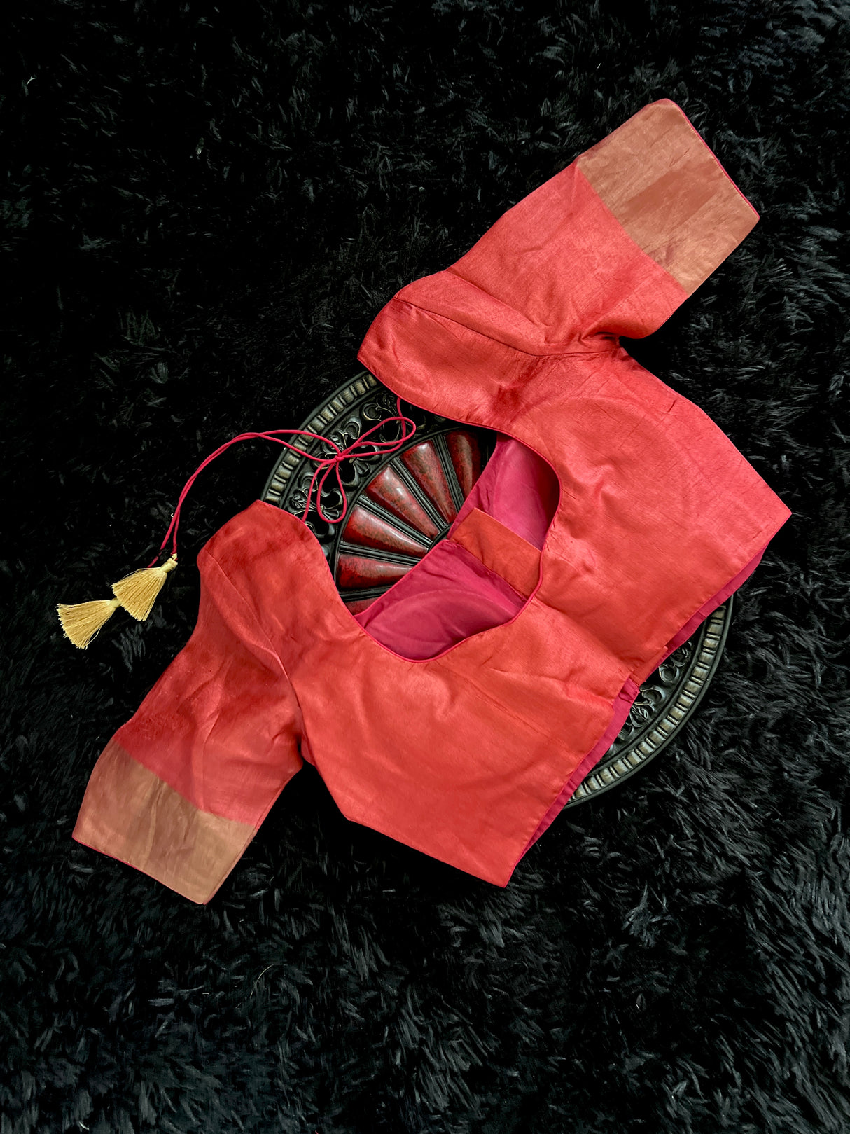 Hand Painted Tussar Pure Silk With Stitched Blouse