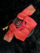 Hand Painted Tussar Pure Silk With Stitched Blouse