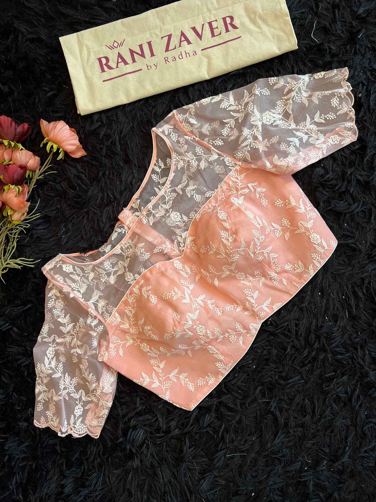 Pearl White Organza with Chikenkari blouse
