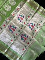 Maharani Kalanjali Pastel shade Silver Zari 