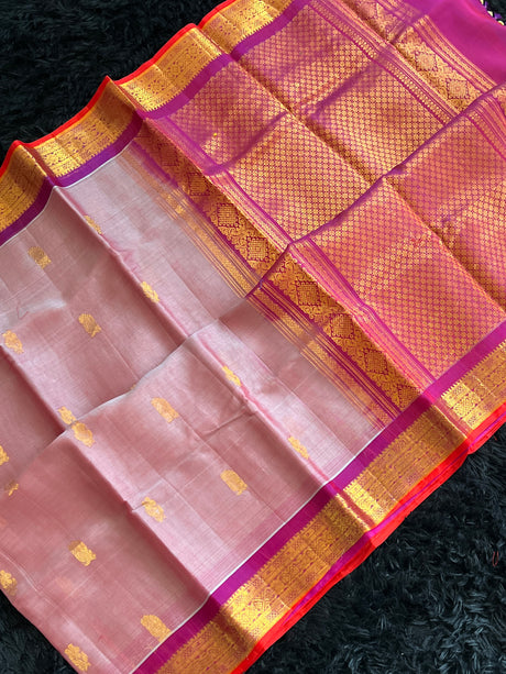Seco Gadwal Onion Pink with Magenta saree