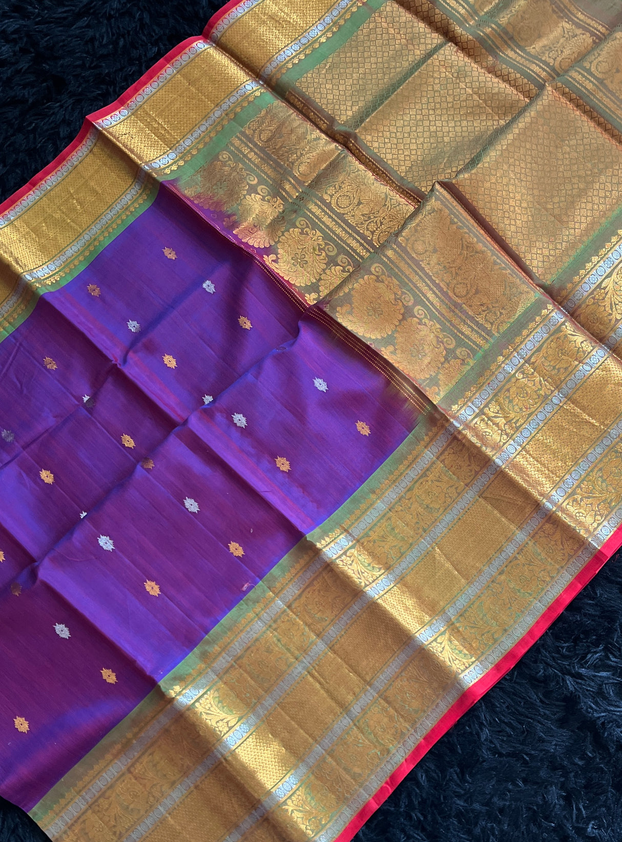 Seco Gadwal Purple With Green saree