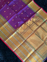 Seco Gadwal Purple With Green saree