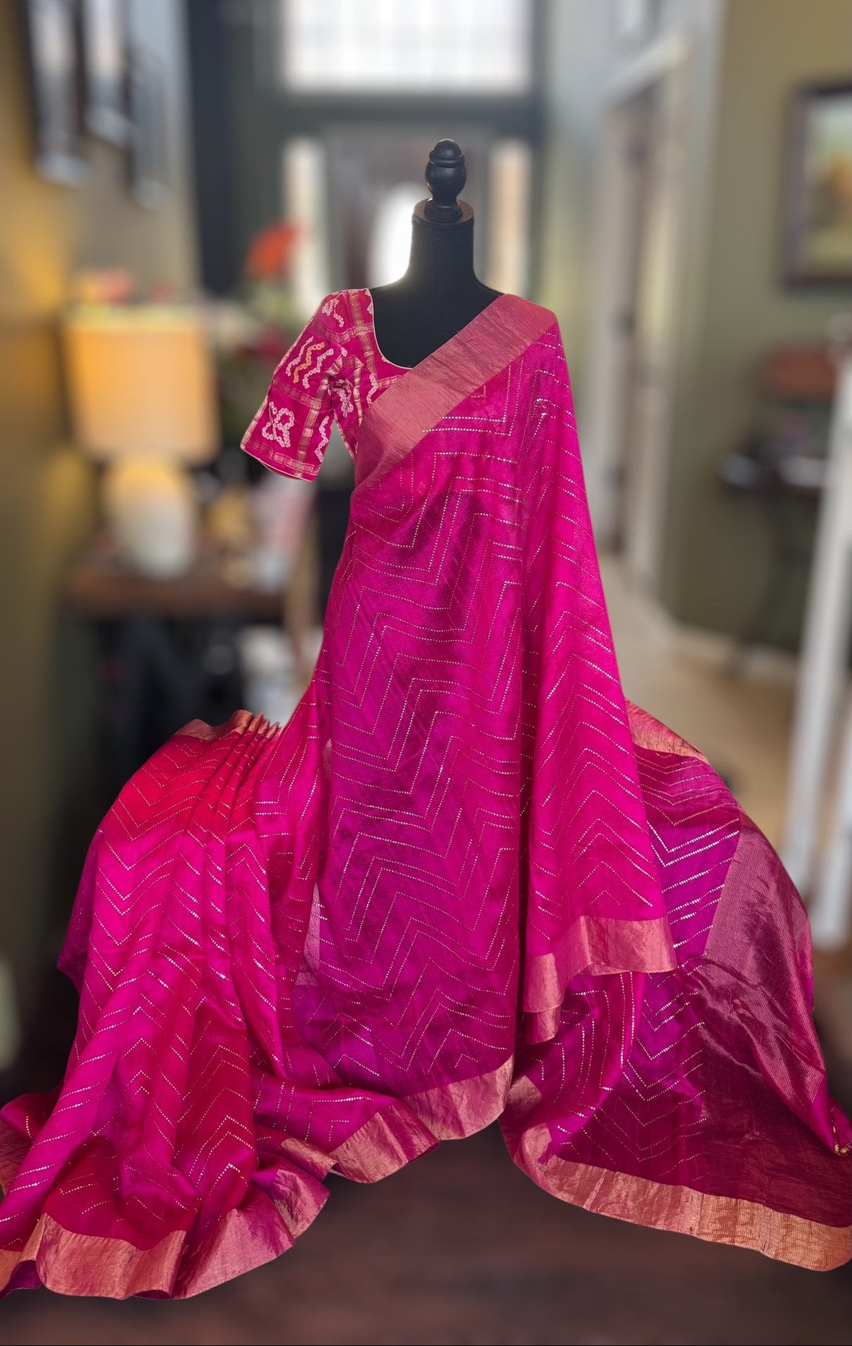 Pink Dupion Tussar Silk