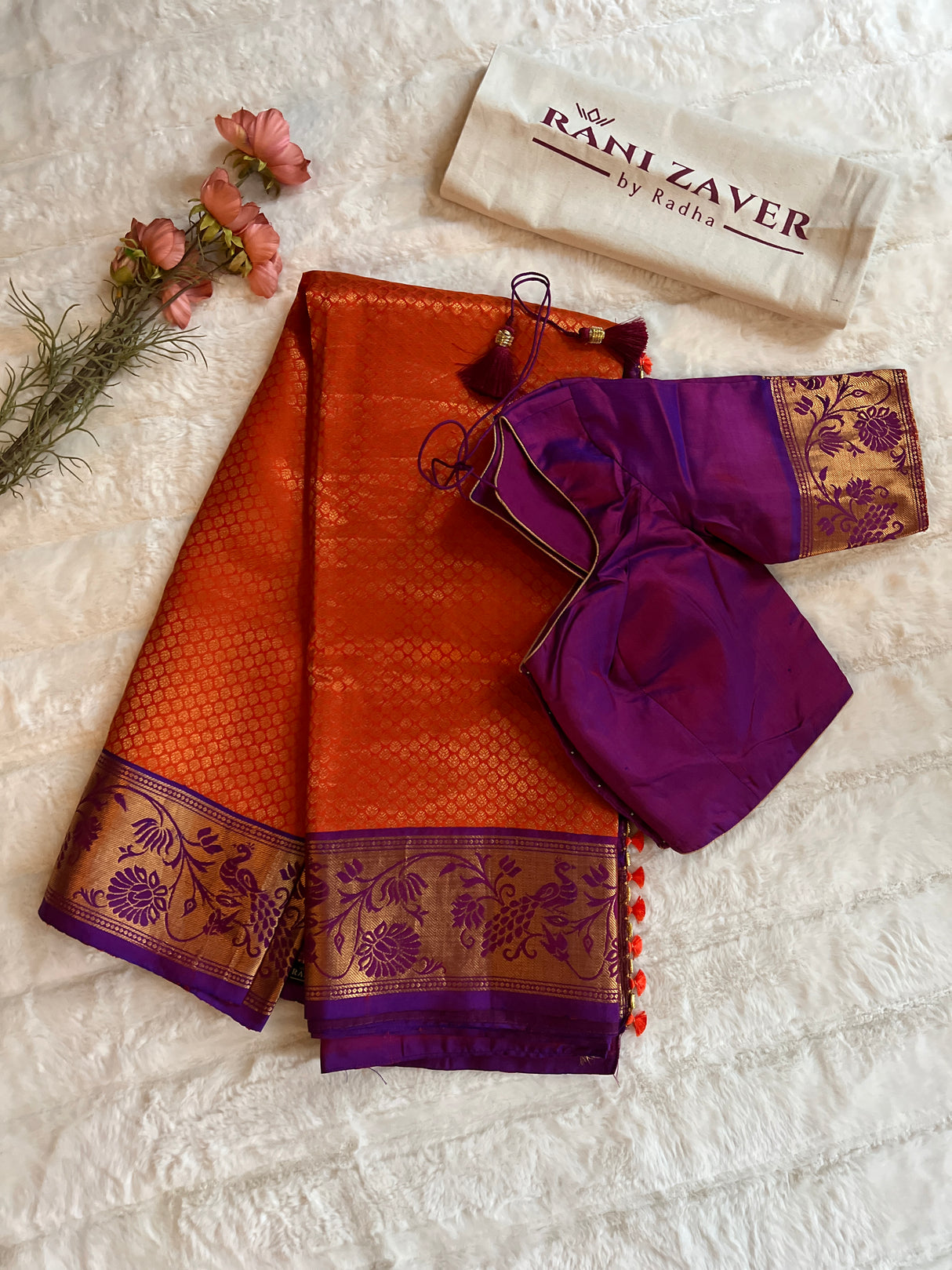 Kanchi Gadwal Handloom Pure Silk saree with blouse