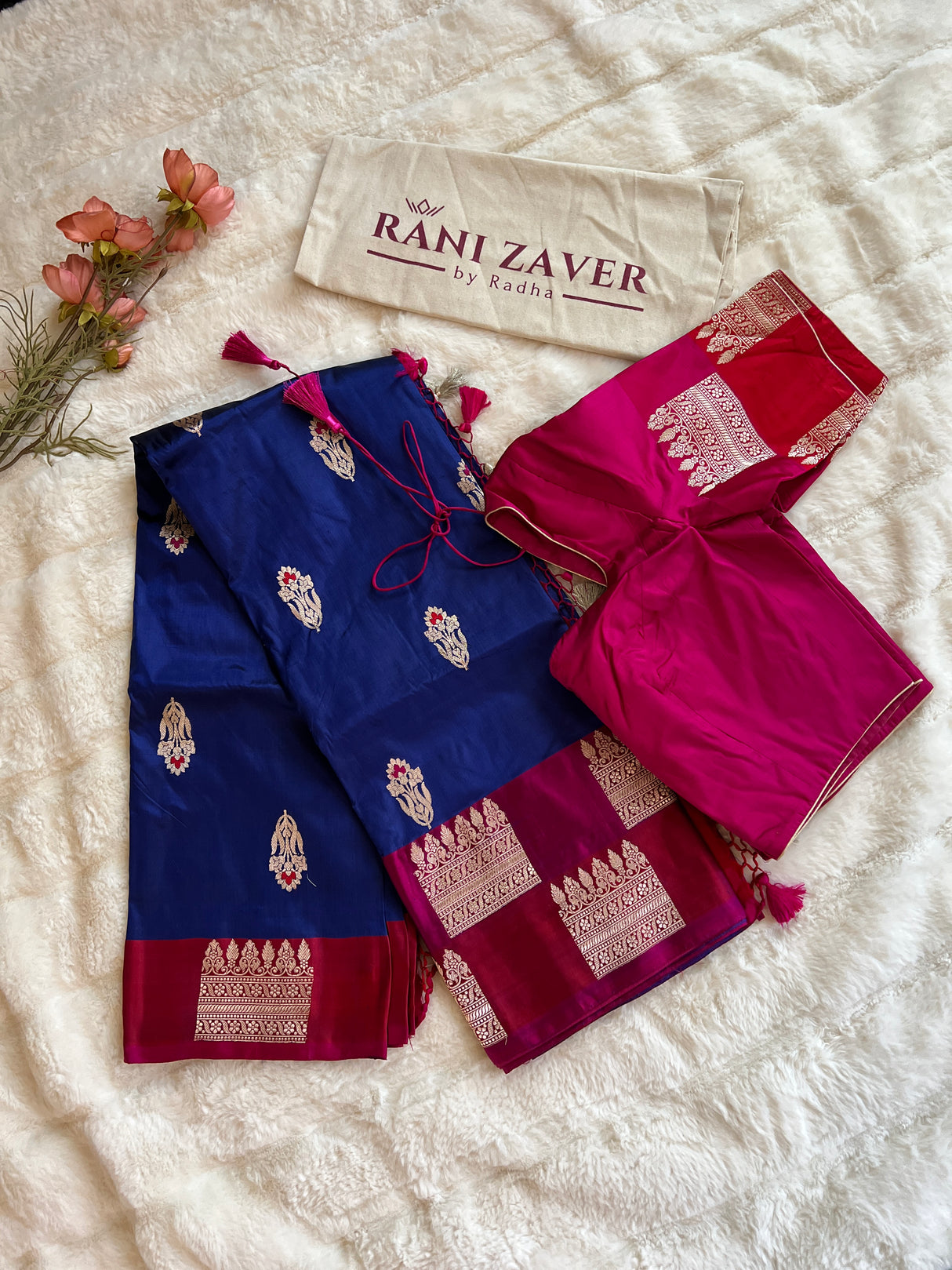 Banarasi Katan Silk Kaduwa Motifs with Pre-Stitched Blouse