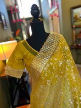 Organza silk saree with blouse