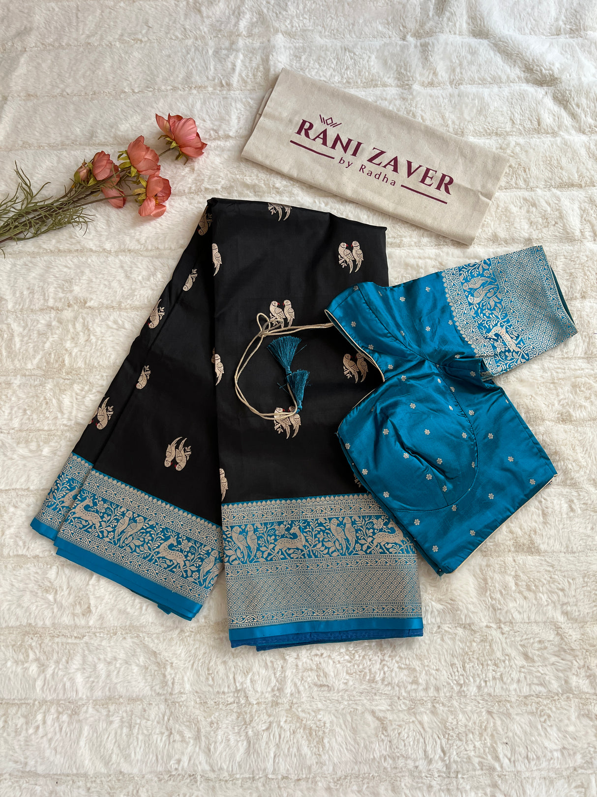  banarasi katan silk saree with pre stitched blouse