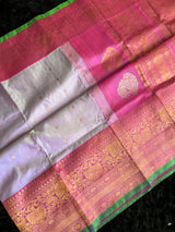 Kanchi Meenakari Gadwal handloom Pure Silk with Pre-Stitched Blouse