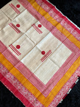 Tussar silk saree block print