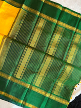 Yellow Green Kanchipuram Korvai Vairosi Pure Silk