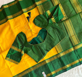 Yellow Green Kanchipuram Korvai Vairosi Pure Silk