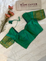 Gadwal Handloom Pure Silk With Pre-Stitched Blouse