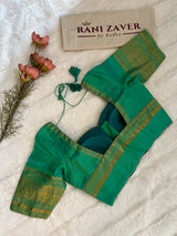 Gadwal Handloom Pure Silk With Pre-Stitched Blouse