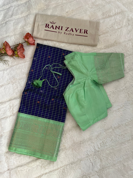 Gadwal Handloom Pure Silk With Pre-Stitched Blouse